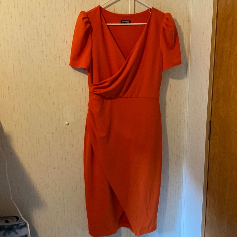 Express Orange Midi Dress